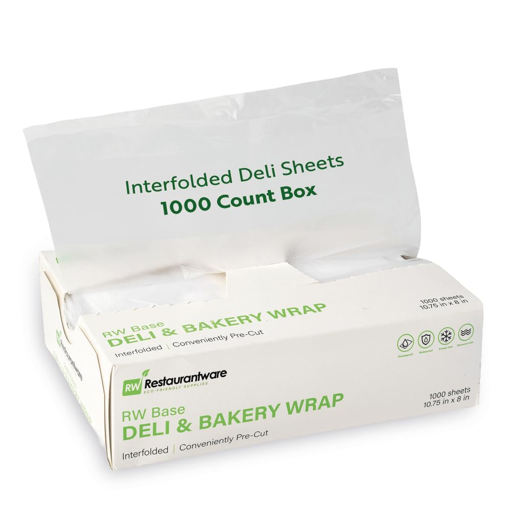 -Rw Base 10.75 X 8 Inch Plastic Deli Sheets, 1000 Interfolded Butcher Plastic Wr