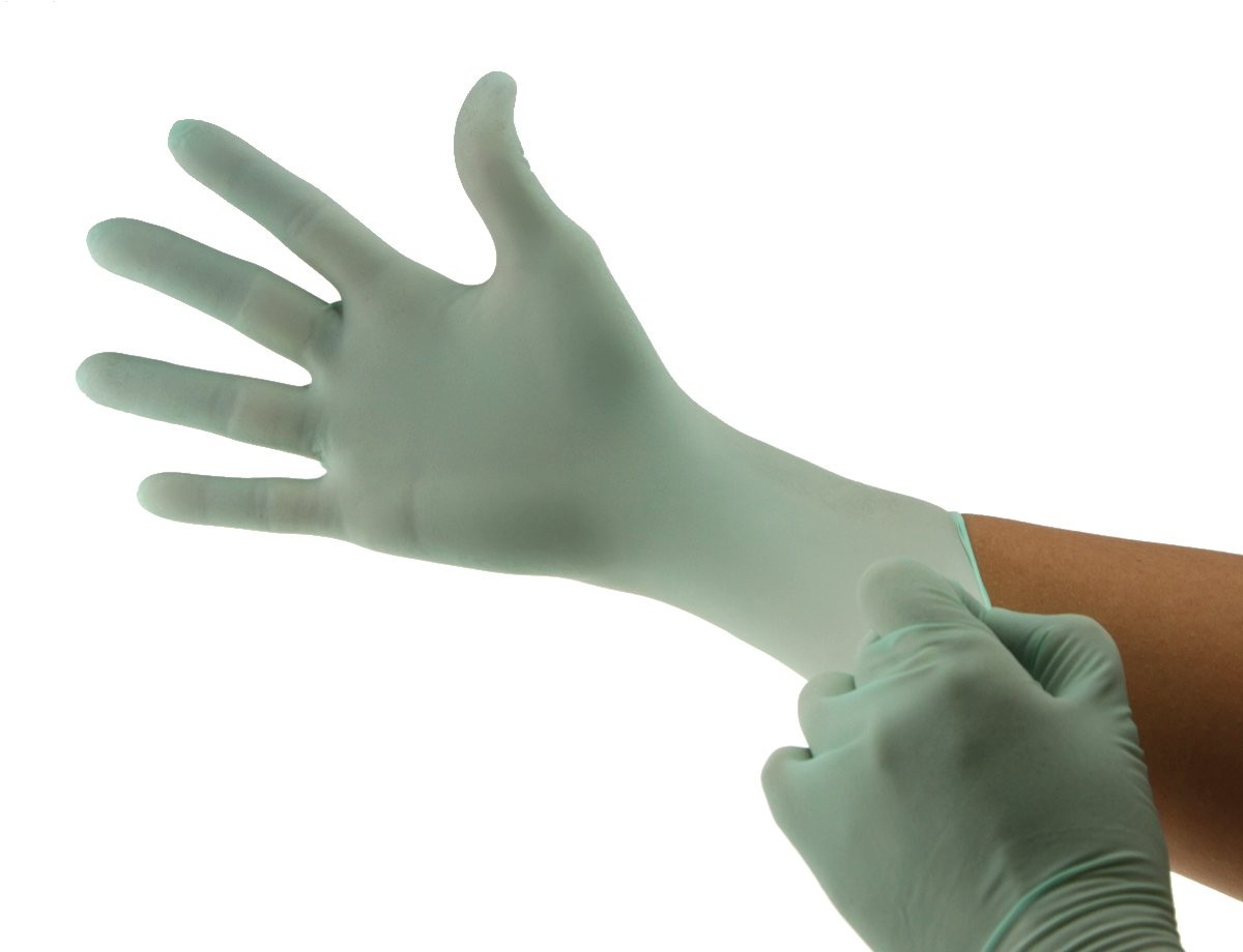Cranberry USA CR7837 Cyntek Latex Powder Free Exam Gloves, Medium, green