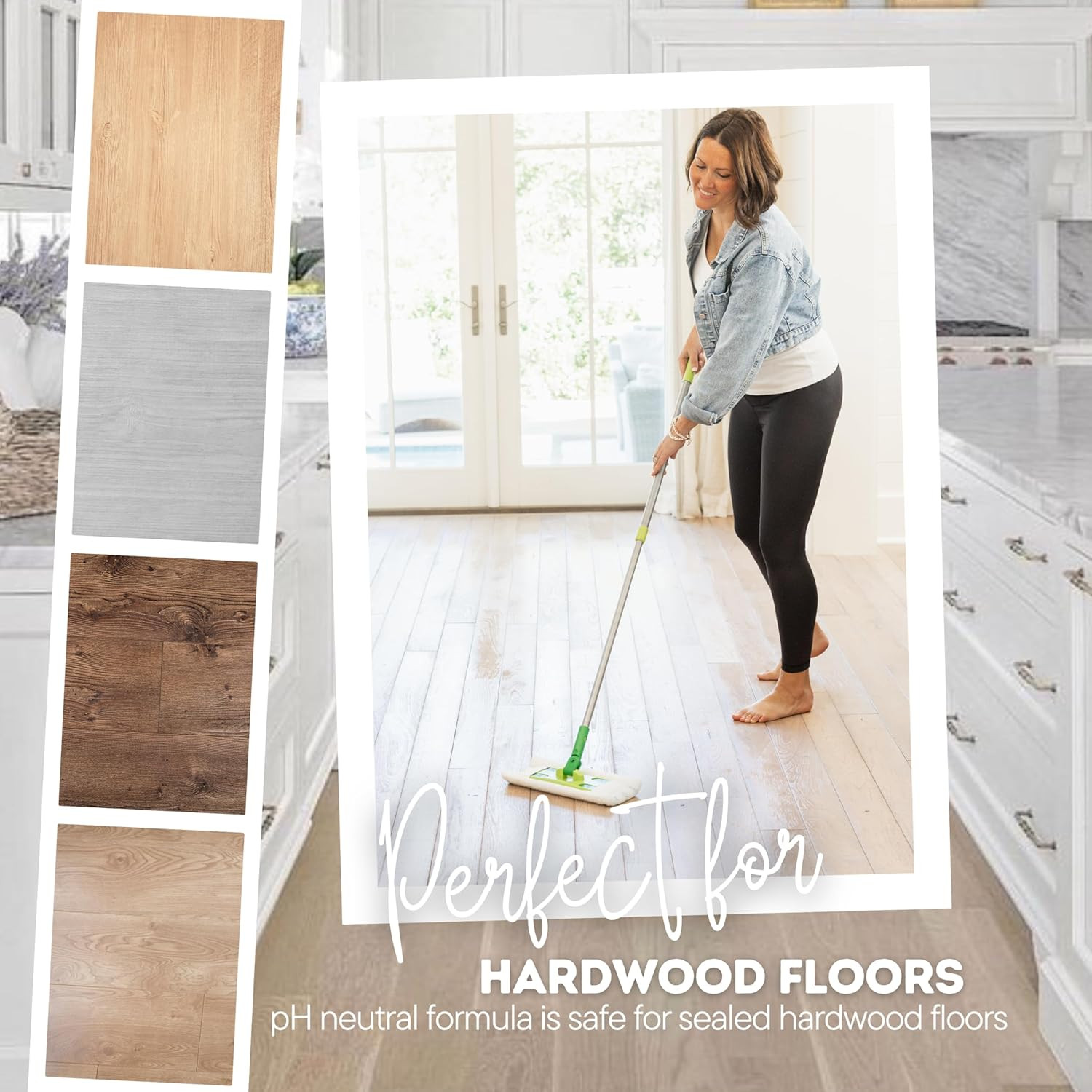 Hardwood Floor Luster 64Oz | Plant-Based Cleaner & Polish W Carnauba | Simply Sq