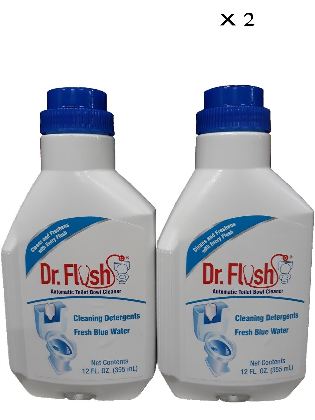 DR. Flush Automatic Toilet Bowl Cleaner – 12 Oz. Each Bottle (Pack of 2)