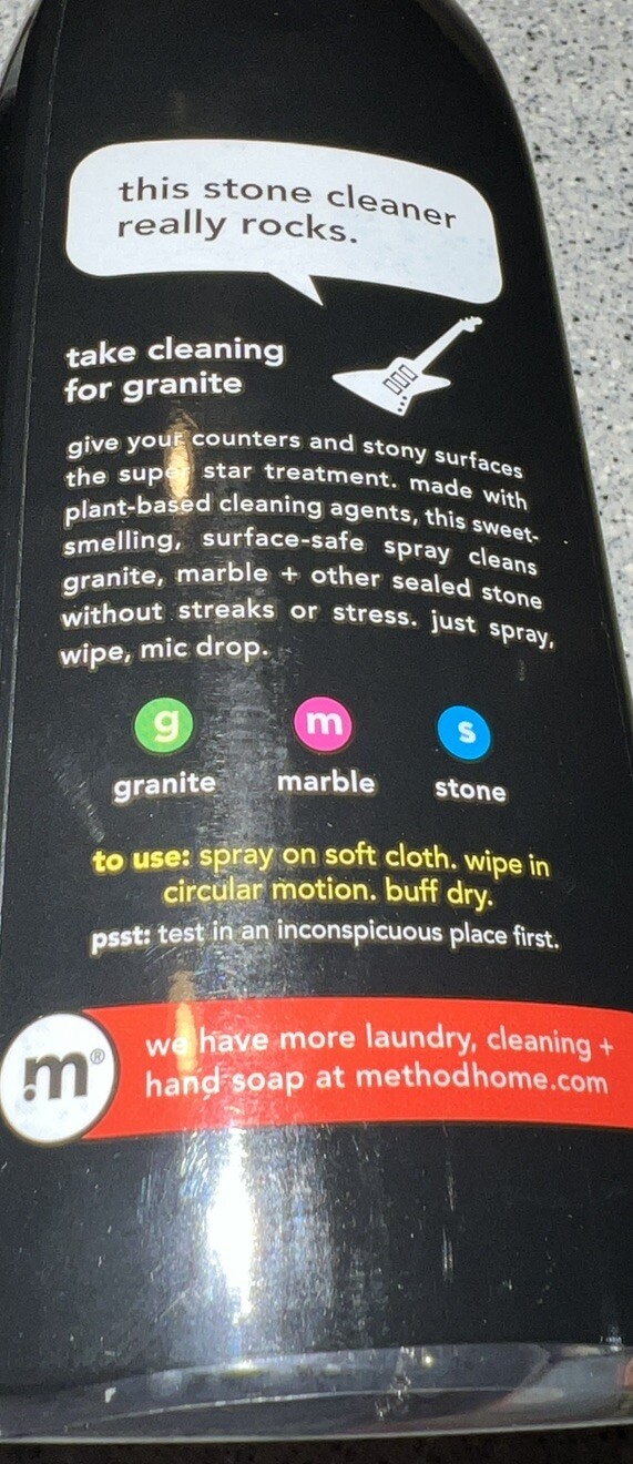 METHOD GRANITE CLEANER (NEW) X 2 BOTTLES -APPLE ORCHARD SCENT