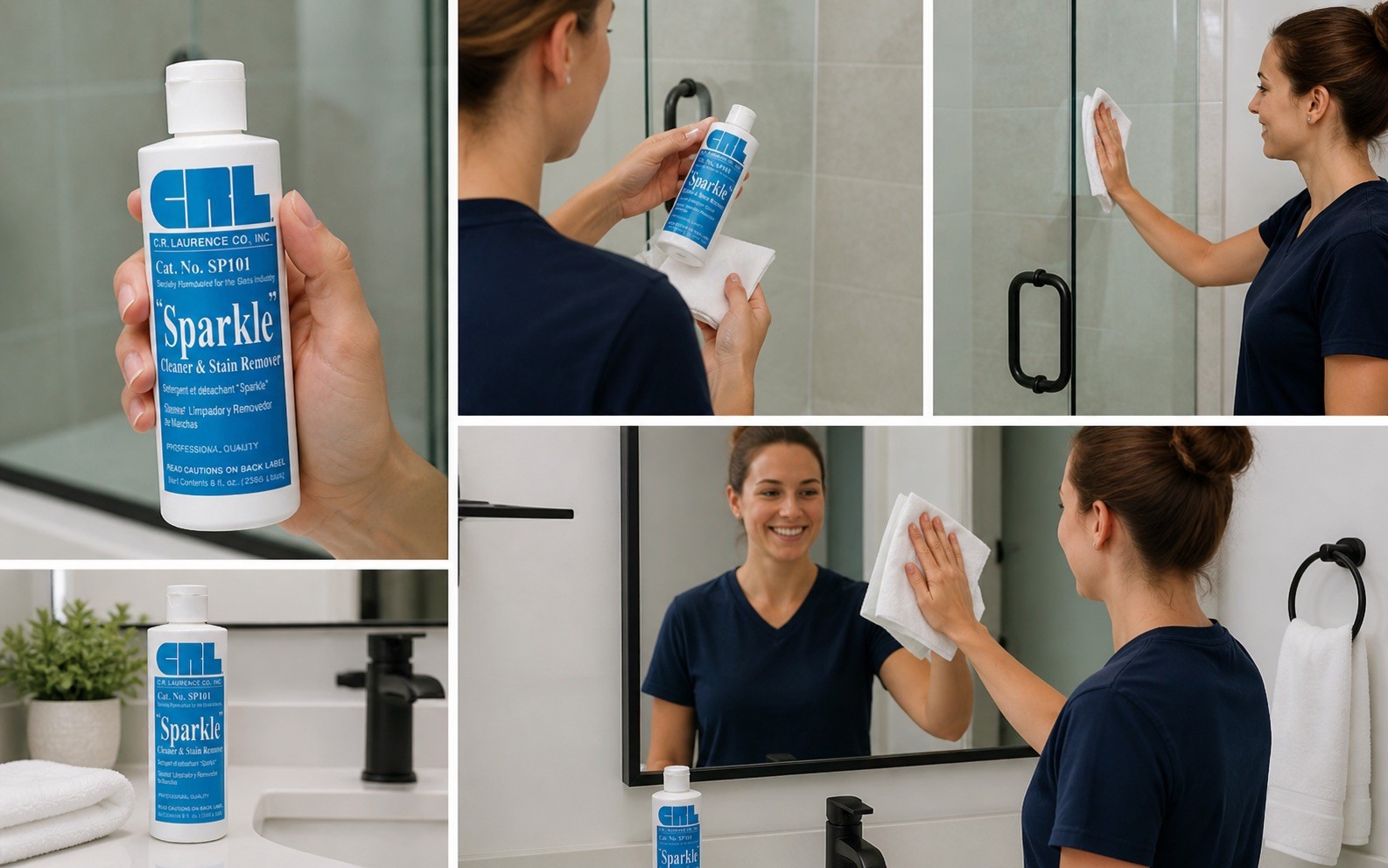 CRL Sparkle Glass Cleaner & Stain Remover 16 oz Spray – Removes Stains & Smudges