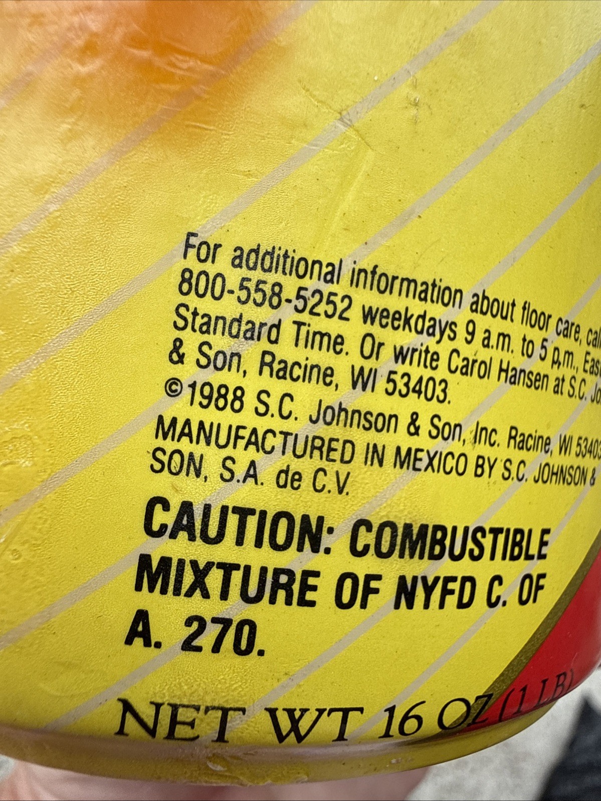 SC Johnson Wood Paste Wax 16 Oz PARTLY USED 1998 Original Formula
