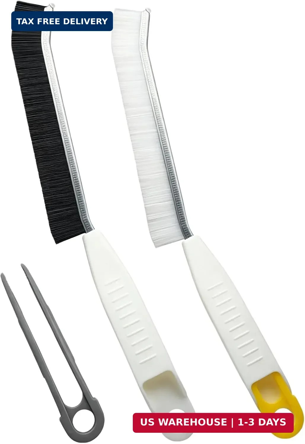 2 Pack Hard Bristle Grout Cleaning Brush, Heavy Duty Crevice Scrubber for Tile L