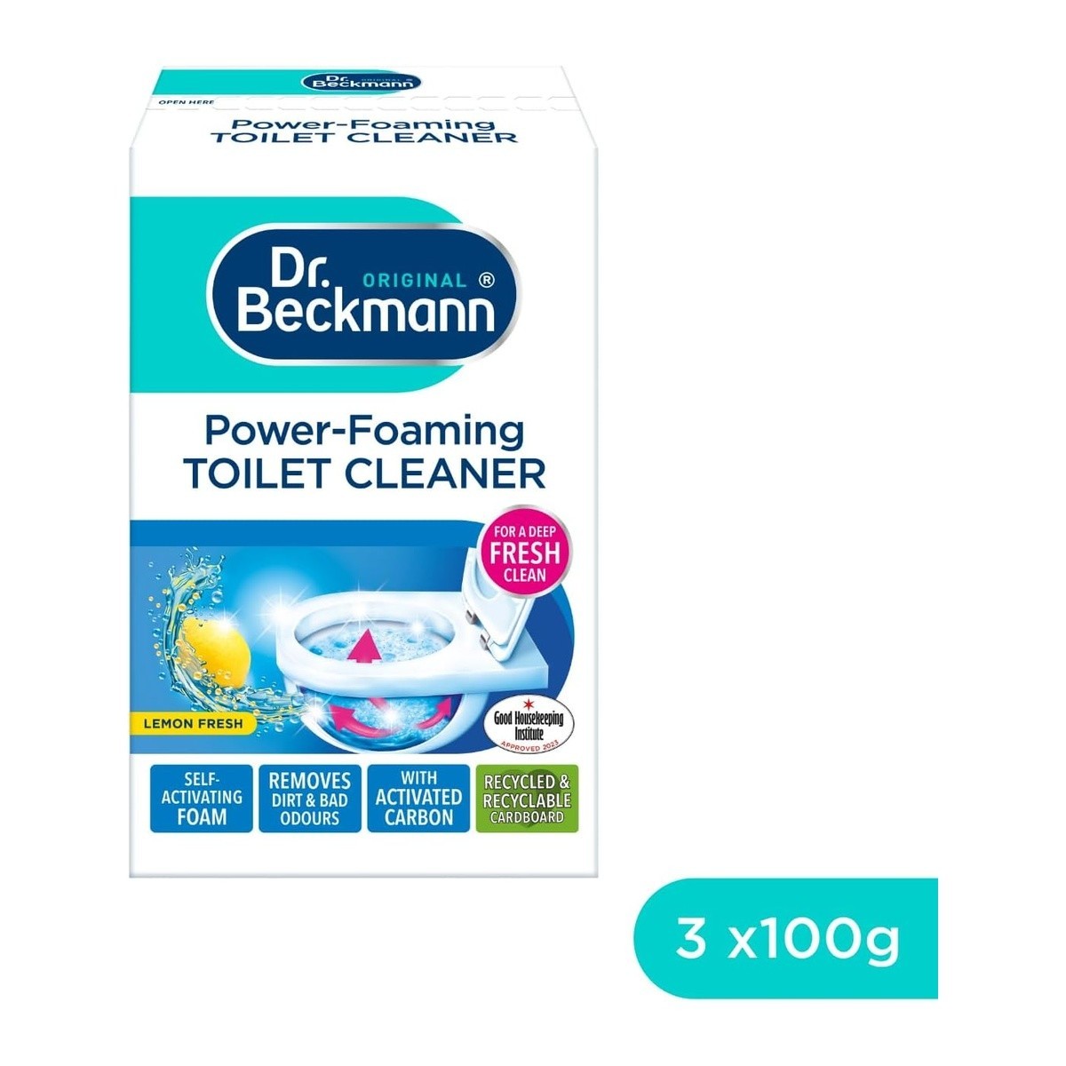 Dr Beckmann Toilet Cleaner Lemon Fresh Foaming Sachets Citrus Magic Leaves Sheet