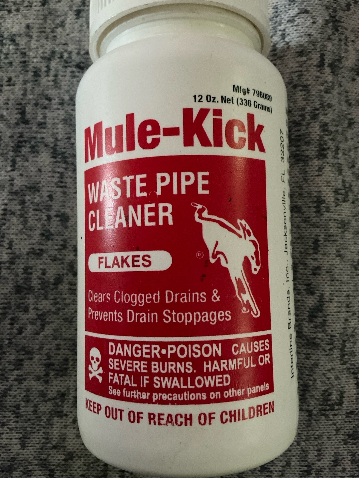 Mule-Kick Waste Pipe Cleaner Flakes Heavy Duty Drain Clog Remover Made In USA