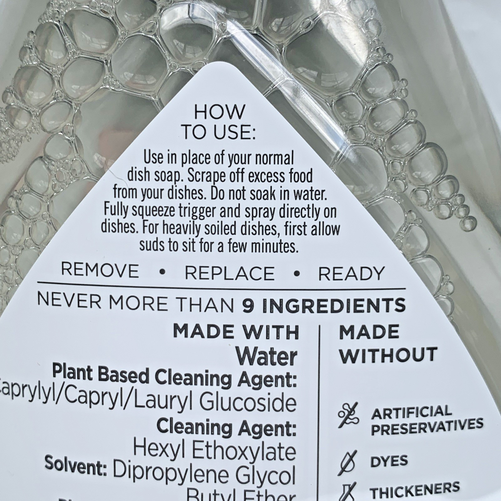 9 Elements Foaming Dish Spray Lemon Scent Refill 16 fl oz