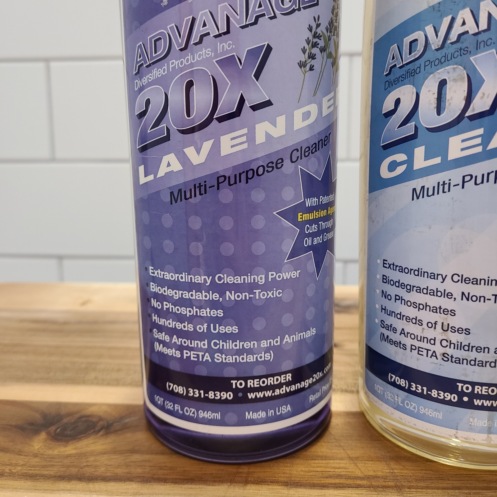 ADVANAGE 20X Multi-Purpose Cleaner Clear & Lavender 2 Pack 32oz Concentrate NEW