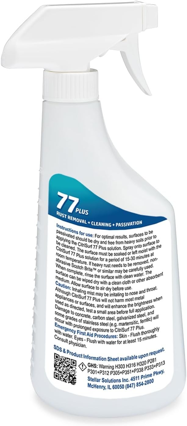 Stainless Steel Rust Remover Passivation Cleaner CitriSurf 77 Plus