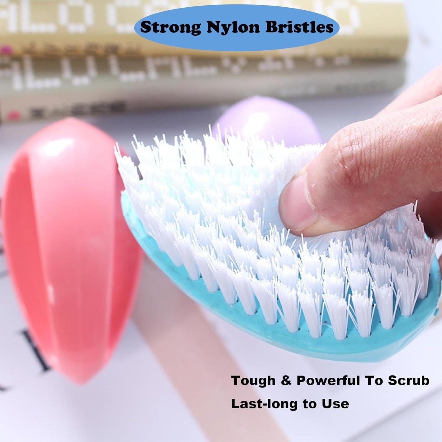 2 Pack Small Scrub Brush,Heavy Duty Stiff Nylon Bristles Cleaning Brush