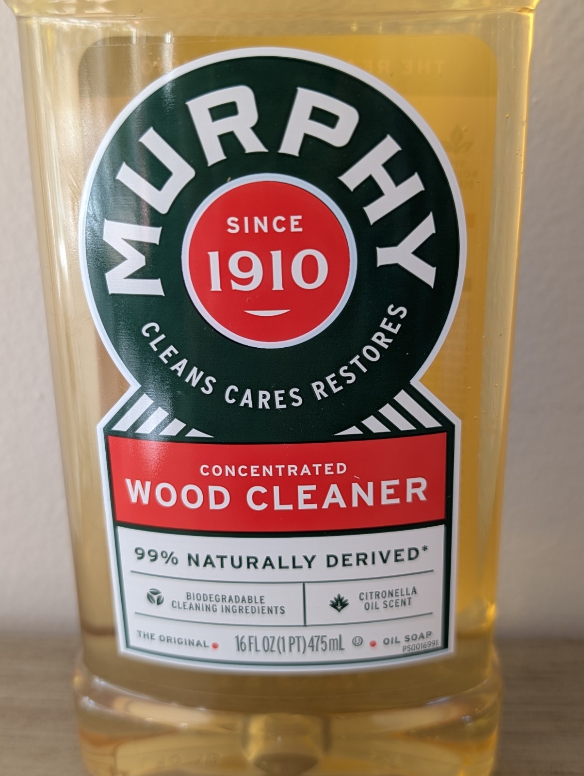 Murphy Oil Soap Original Concentrated Wood Cleaner Liquid 16oz – 98% Natural