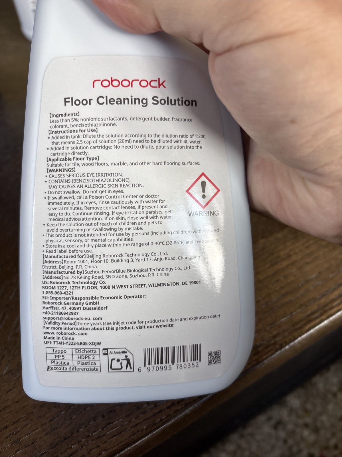 roborock Official Floor Cleaning Solution, 16.23 Fl Oz (Pack of 1), white