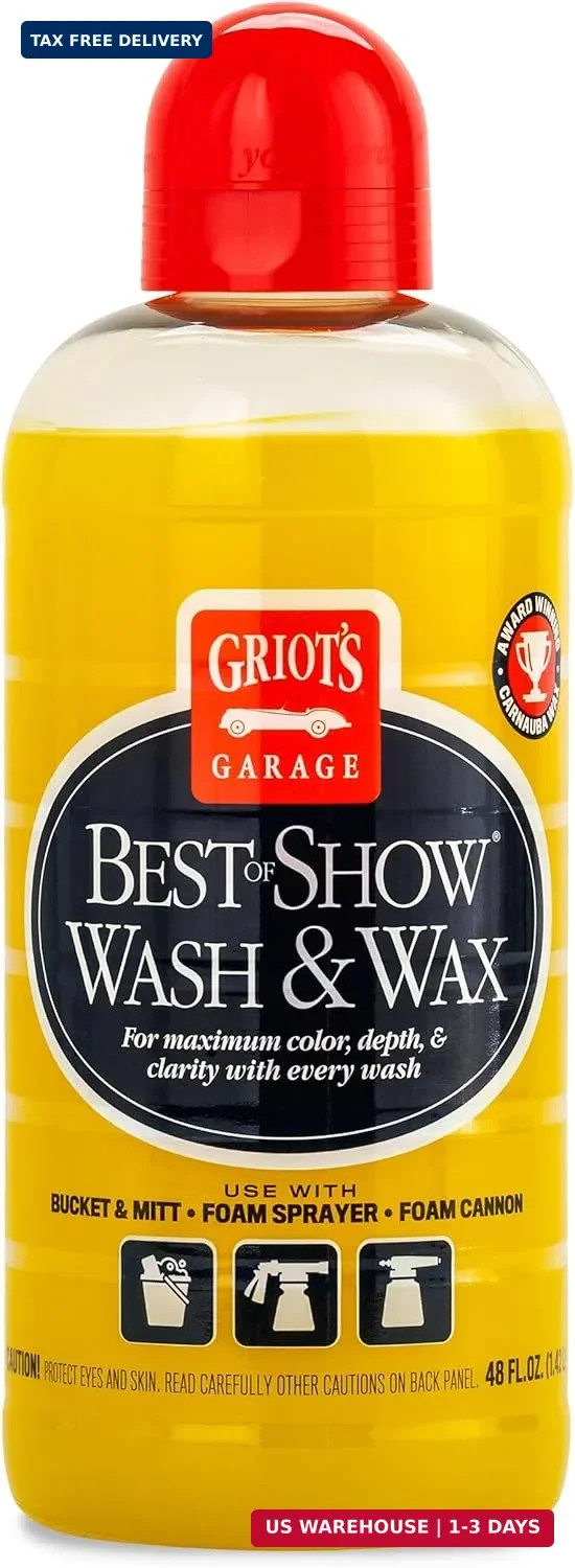 Griot’s Garage Best of Show Wash and Wax for Car Detailing and Cleaning, Carnaub