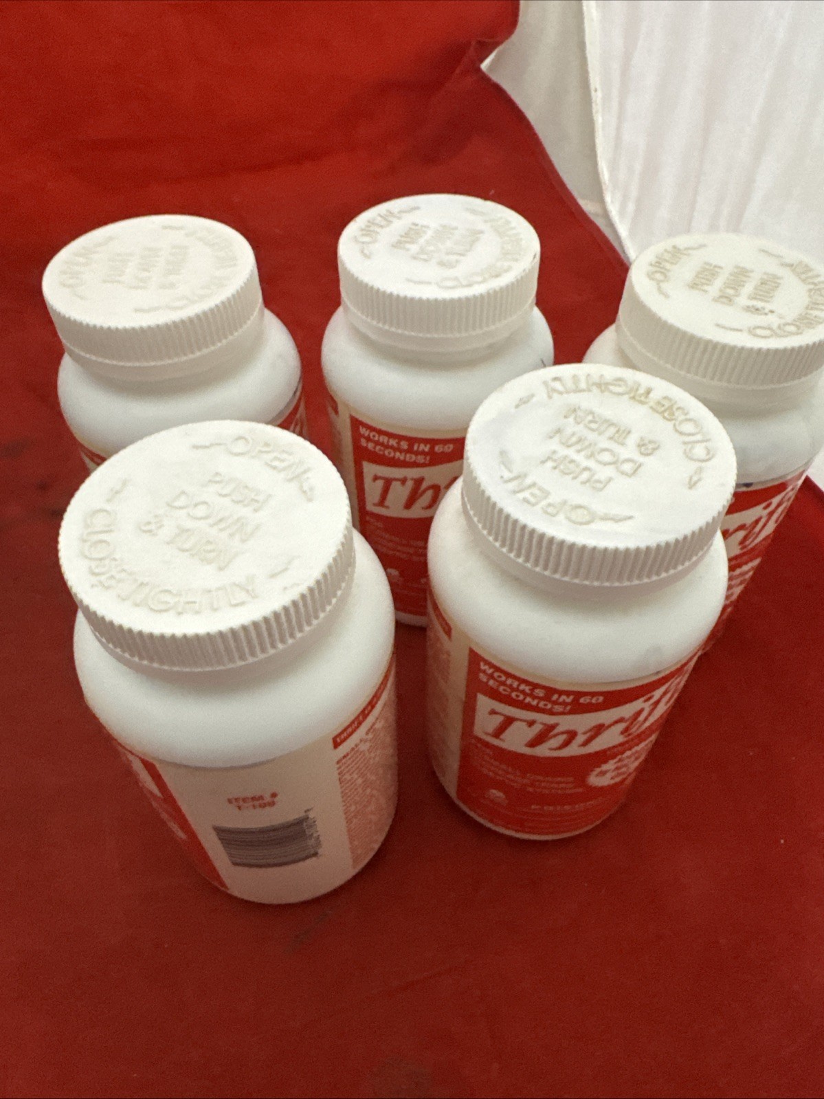 (5) 1LB bottles of Thrift Drain cleaner professional strength T-100 .