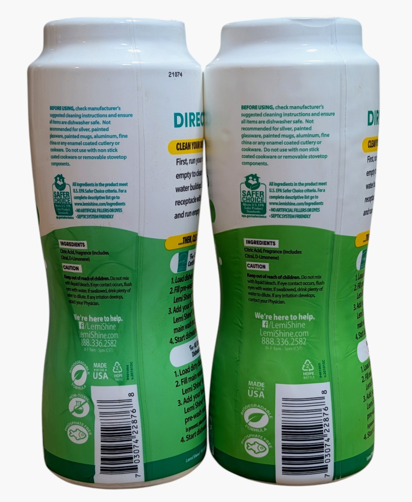 2 – Lemi Shine Dish Detergent Booster Lemon Fresh Scent – 24 Oz. Each