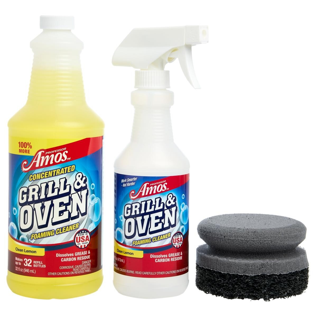 Professor Amos Concentrated Grill & Oven Foaming Cleaner Kit Clean Lemon 32oz