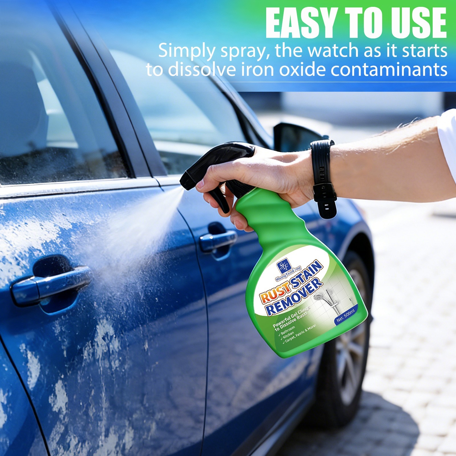Upgraded Rust & Limescale Remover Spray, Dissolves Rust & Hard Water Stains 24