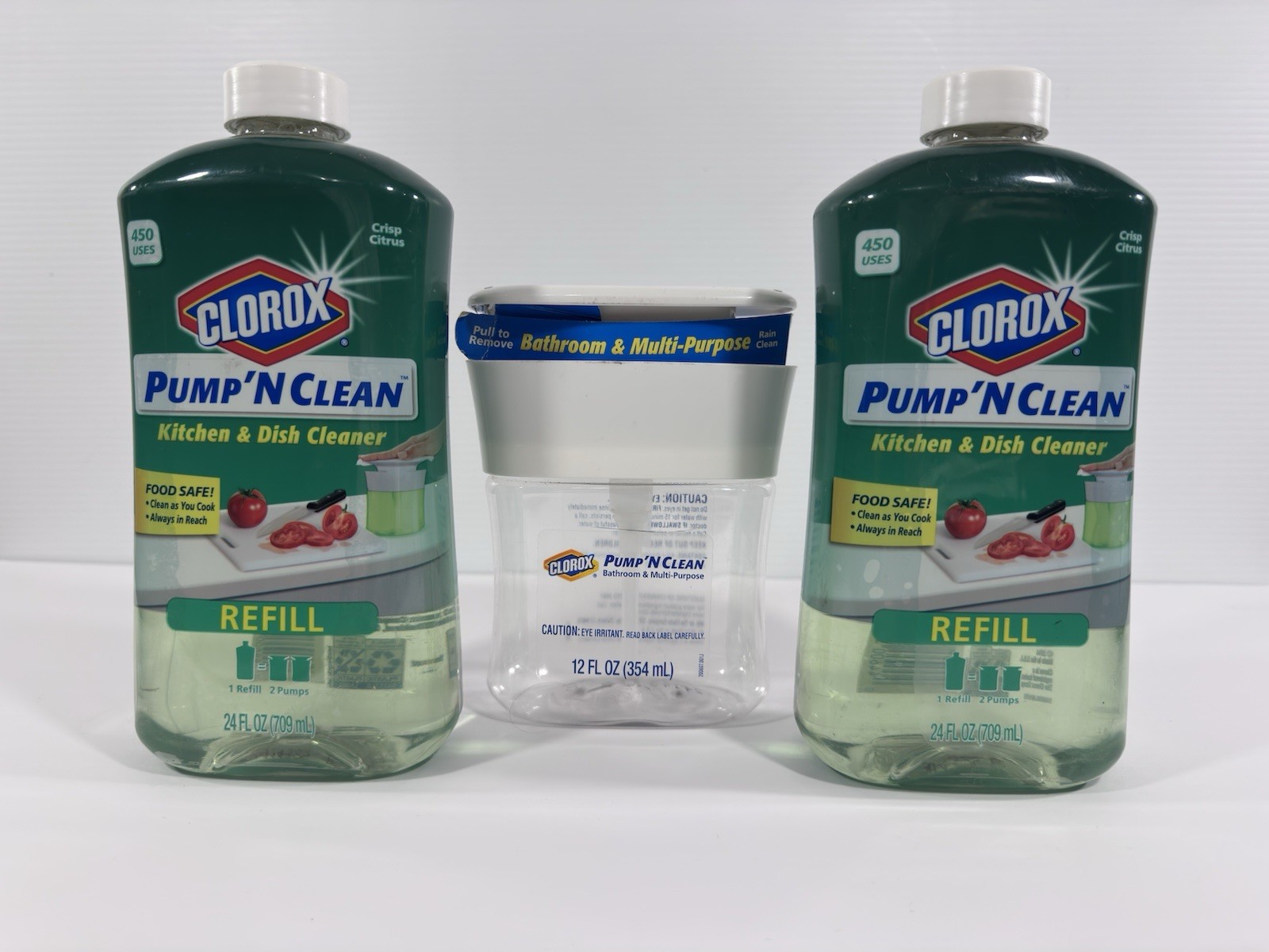 Clorox Pump ’N Clean Bathroom Refill 24 oz Crisp Citrus With Dispenser