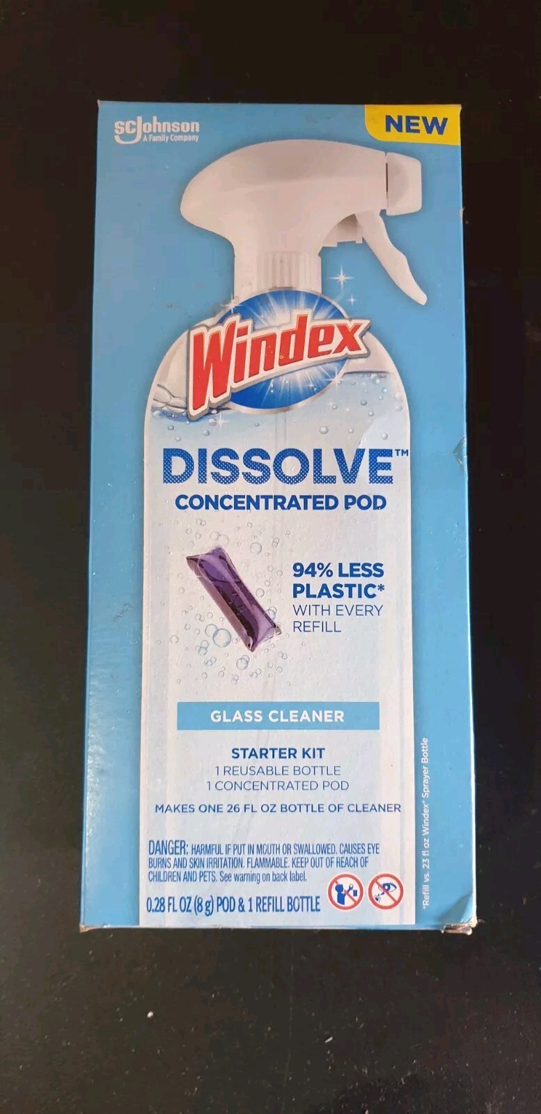 Lot Of 2 Windex Dissolve Glass Cleaner Concentrated Pod Starter Kit 26 Oz Each
