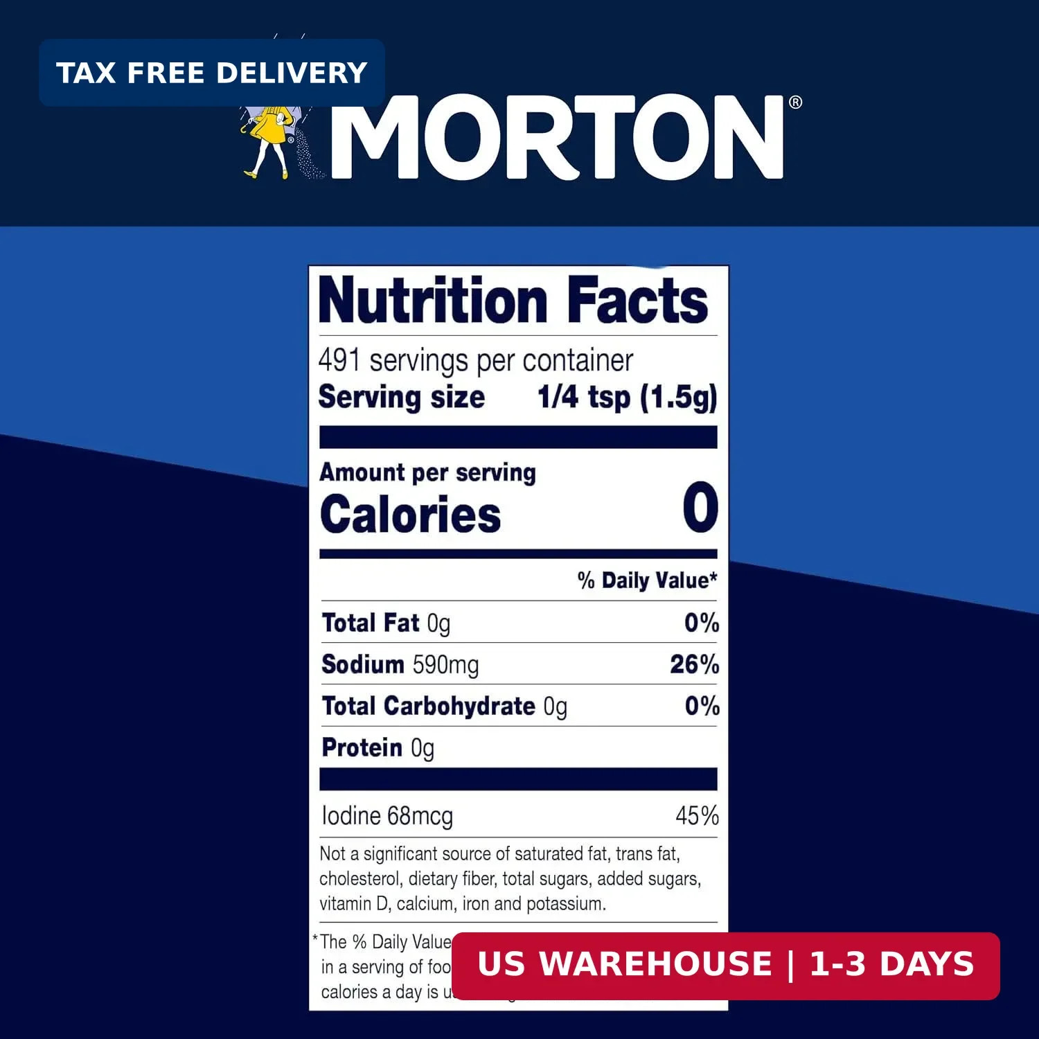 Morton Iodized Salt, All-Purpose, (26 oz), 2-Pack – All-Purpose, Perfect for Coo