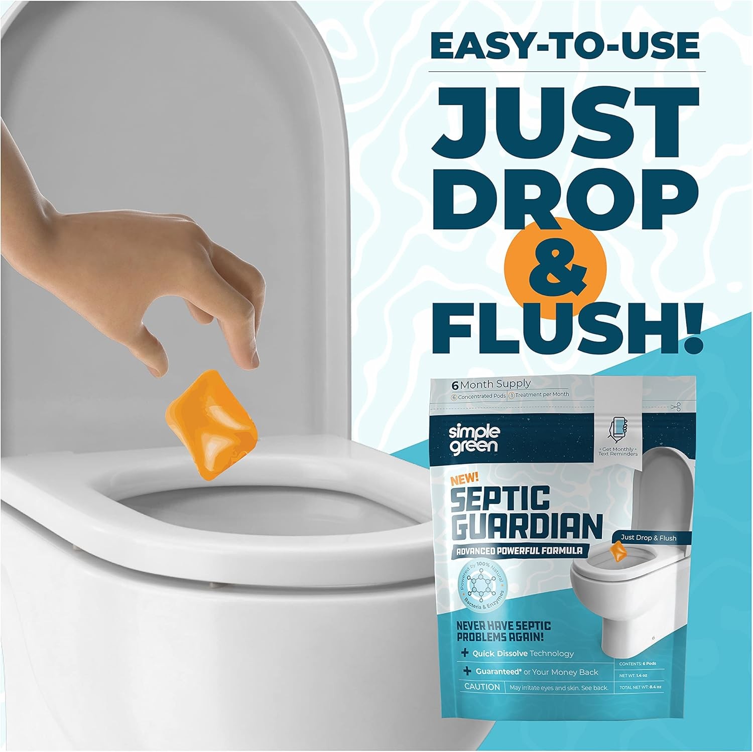 Simple Green Septic Guardian Monthly Septic Tank Treatment Pods – 6 Month Supply