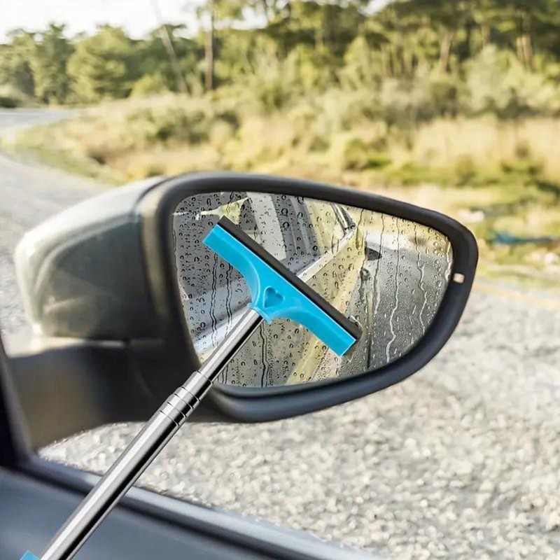 Extendable Car Rear View Mirror Wiper Auto Glass Cleaner Telescopic Cleaning Mop