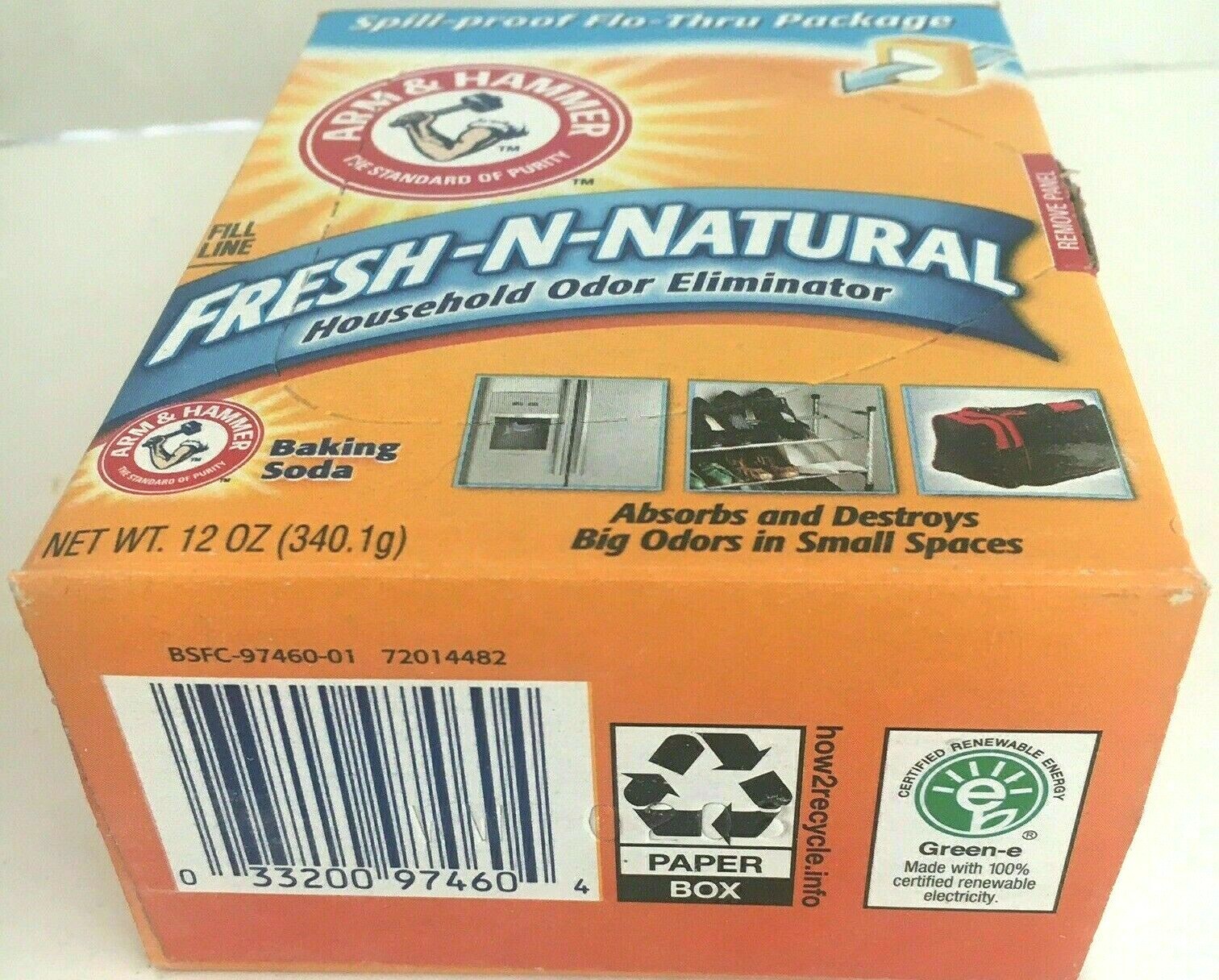 LOT of 2 Arm & Hammer Fresh-N-Natural Household Odor Eliminator Baking Soda 24oz