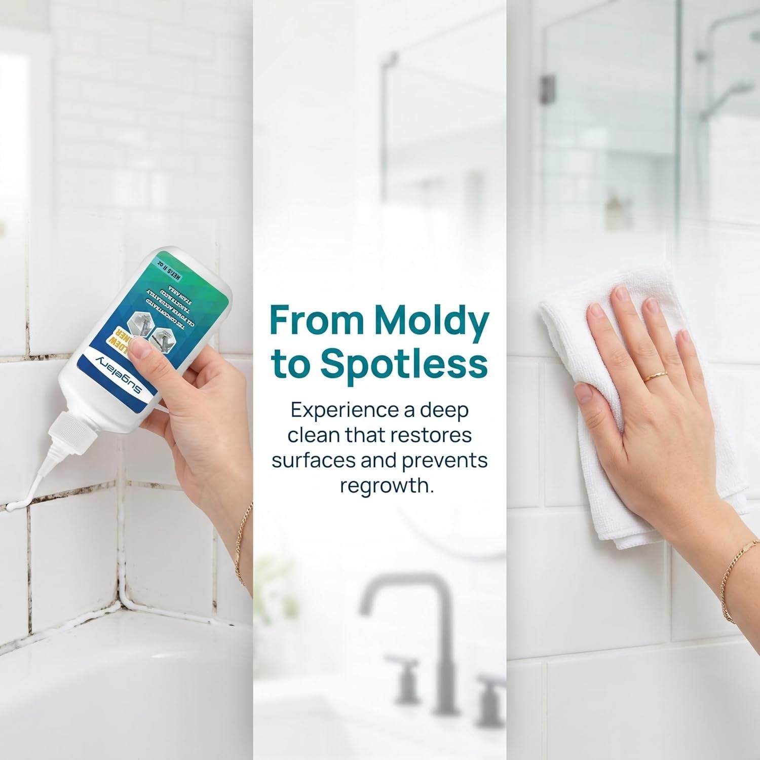 Versatile Mold Stain Cleaner Gel for Washing Machine & Bathroom Use – 5 fl oz