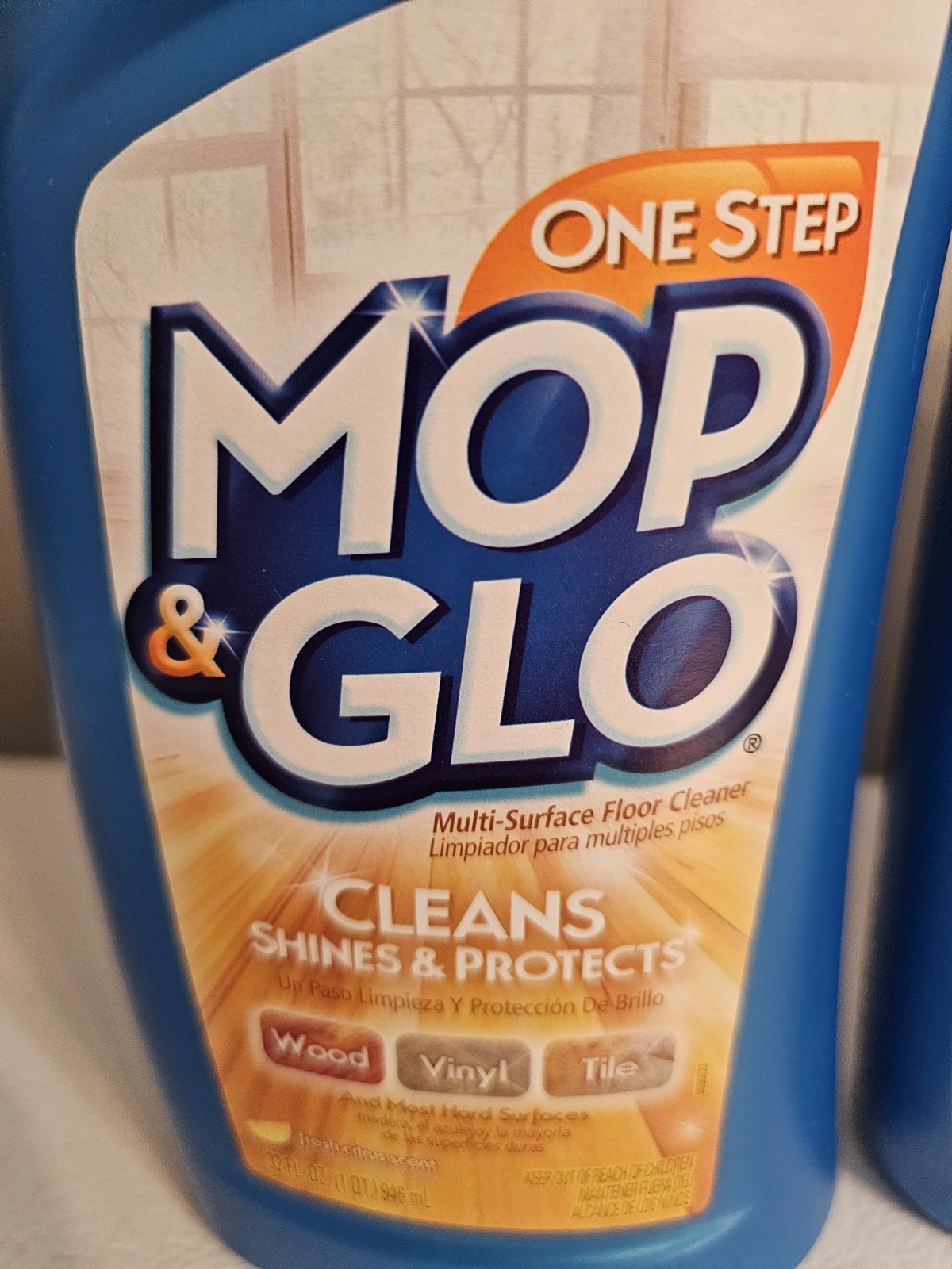 Lot 4 Mop & Glo One Step Multi- Surface Cleaner Wood Vinyl Tile 32 Fl. Oz Each