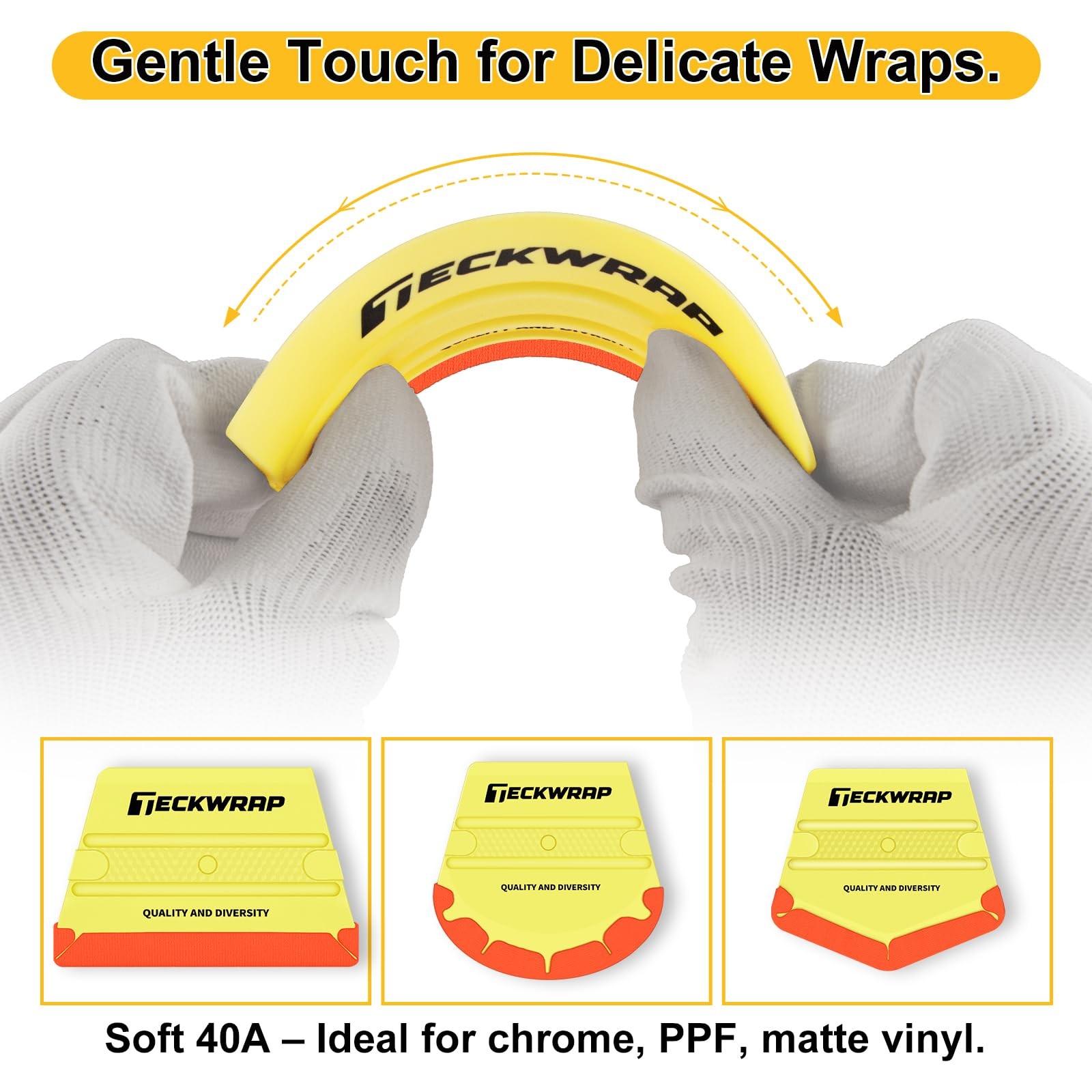 TECKWRAP Felt Edge Squeegee for Vinyl Wrap, Car Wrap, PPF, Decal & Window Tin…
