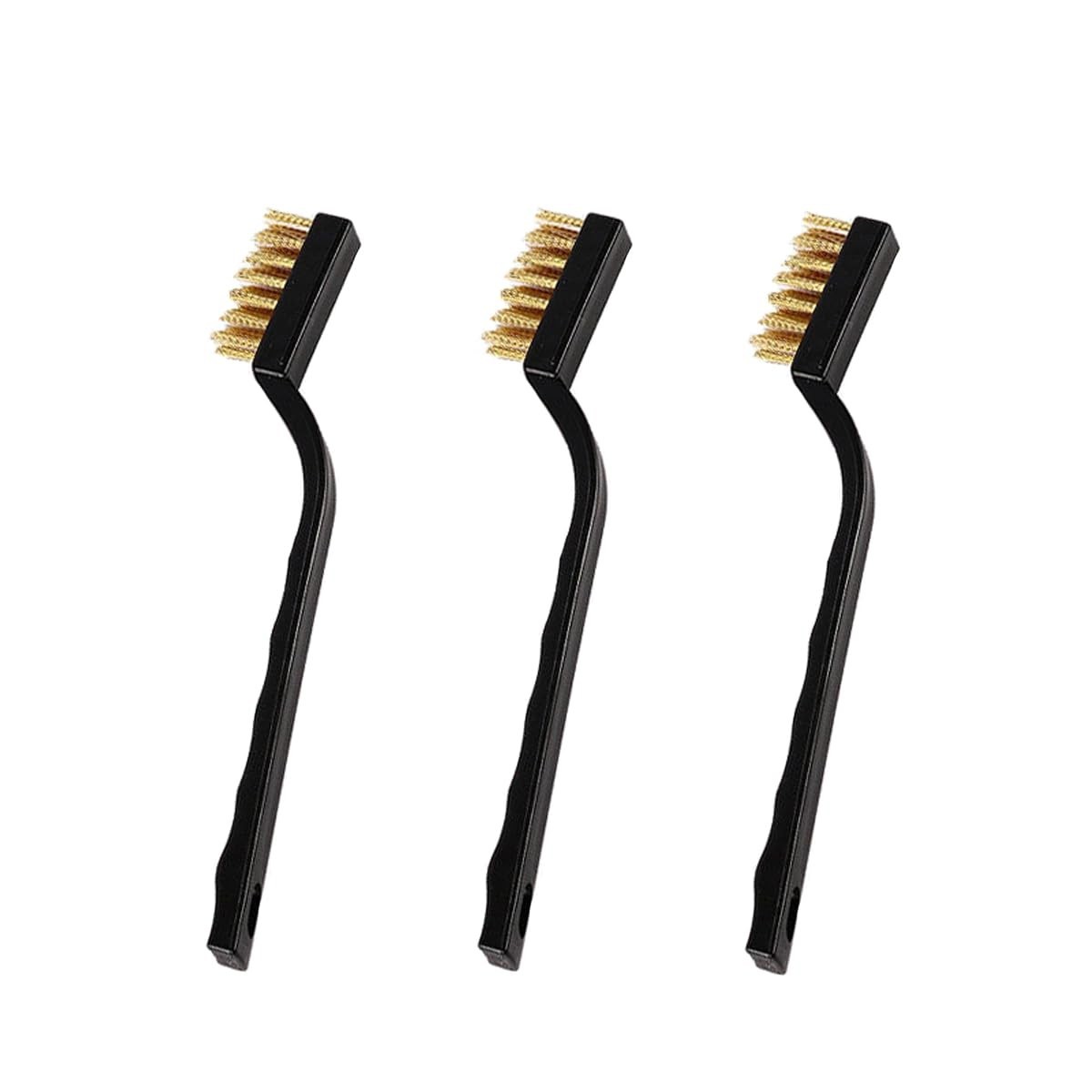 3 Pack Brass Wire Brushes for Effortless Rust Removal & Metal Cleaning