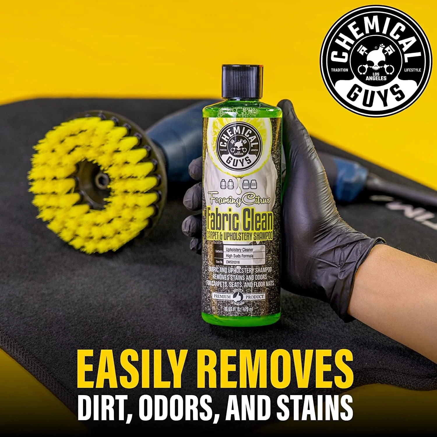 Chemical Guys, Foaming Citrus Fabric & Carpet Cleaner, Seats & Mats, 16 oz | Hig