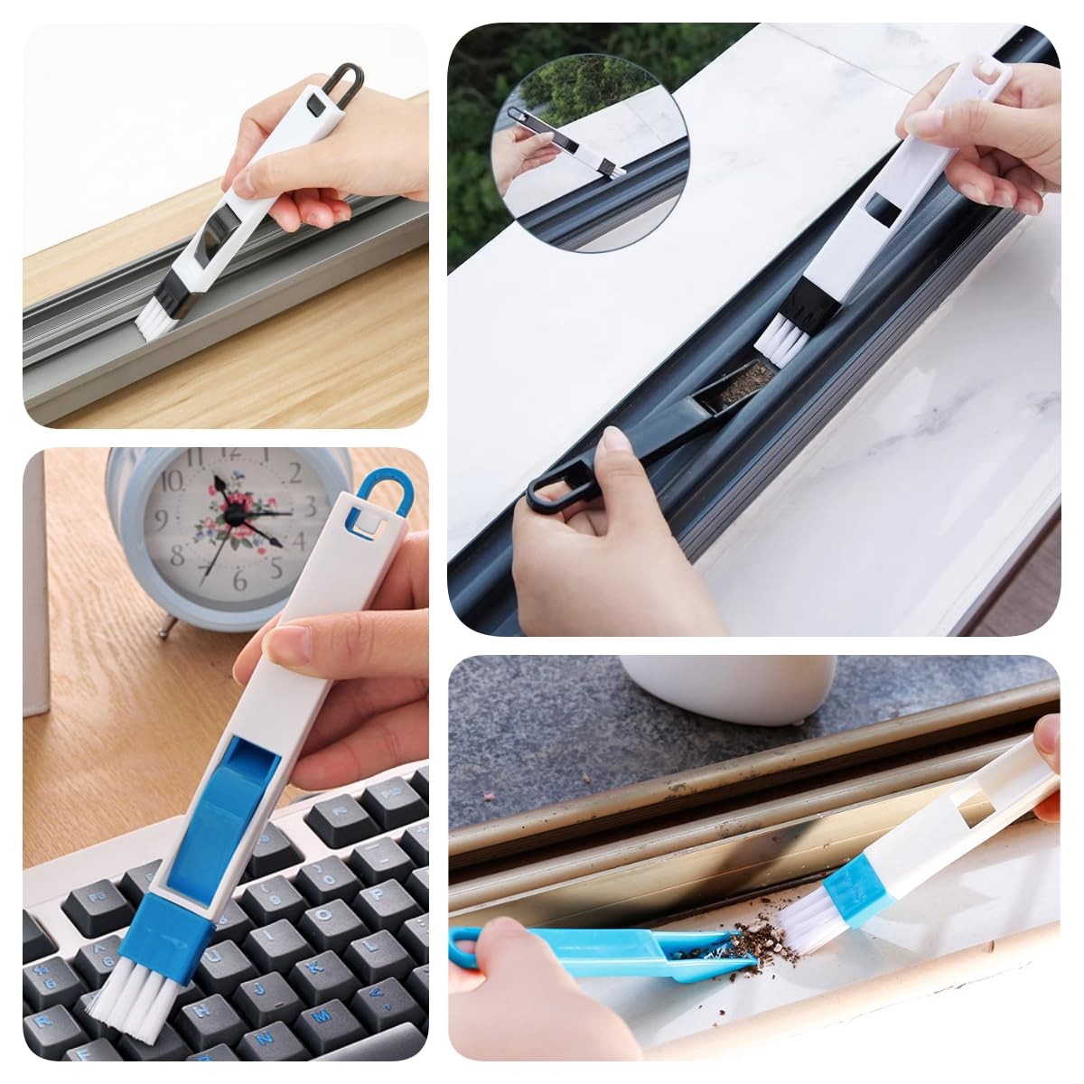 15Pcs Crevice Cleaning Brush Set, Hard Bristle Scrub Brushes Tools for Deep C…