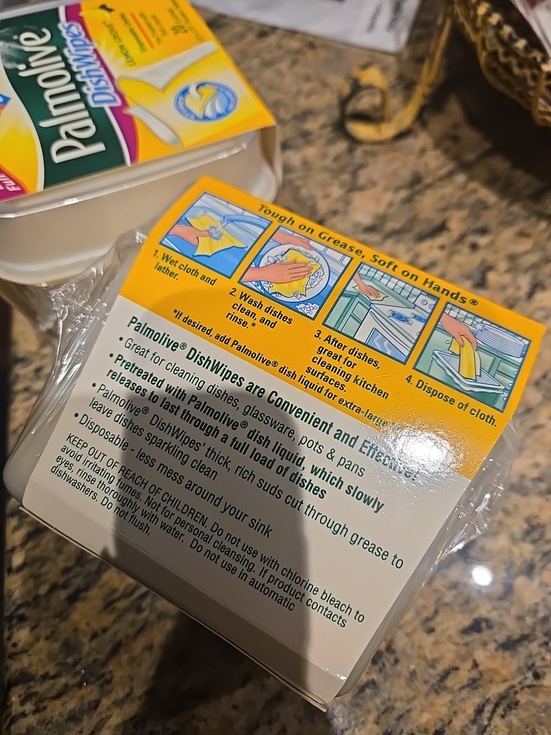 X2 Palmolive Dish Wipes Lemon Grove Pretreated Disposable Cloths 20 Count