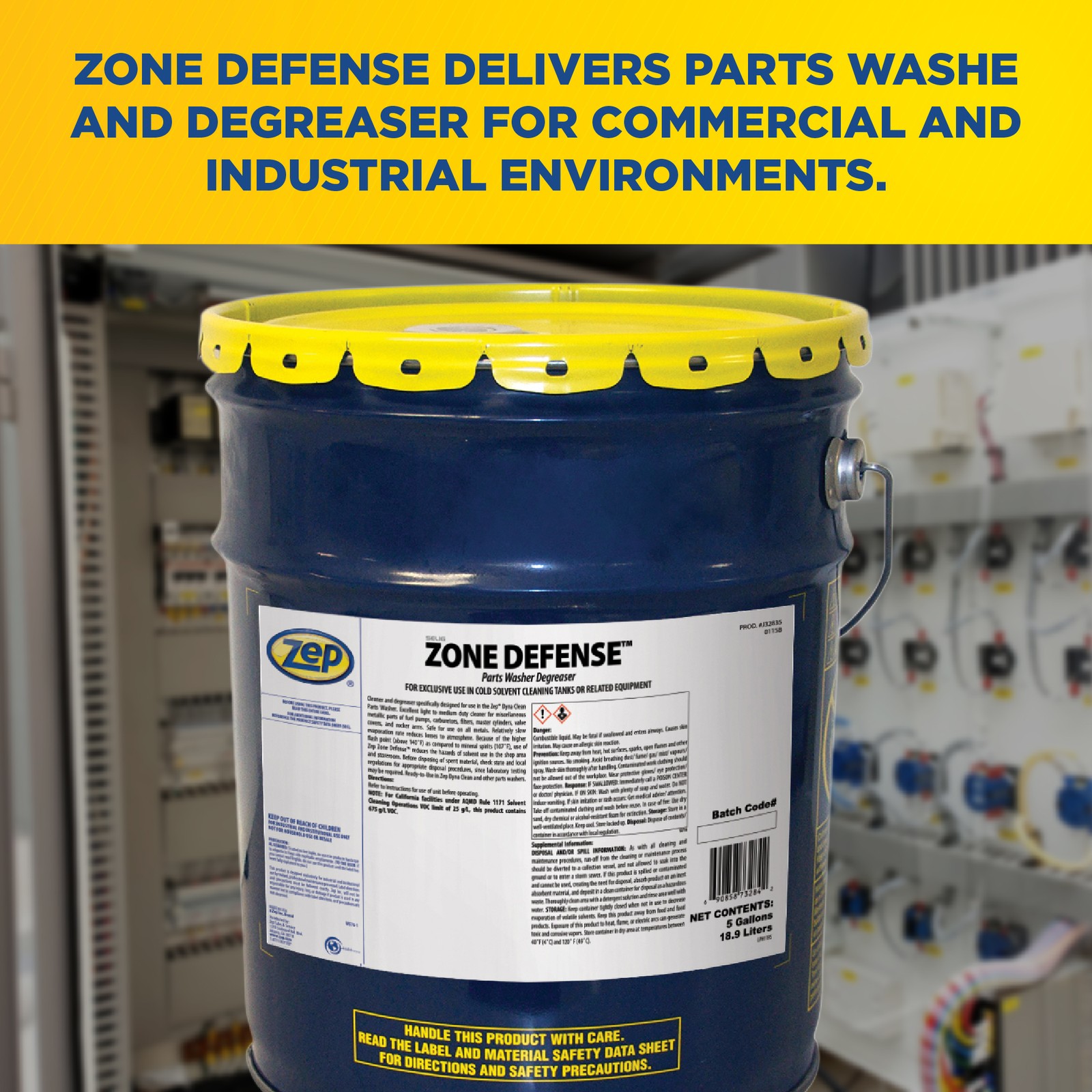 Zep Dyna Zone Defense Parts Washer Degreaser – 5 Gal – (Each) – J32835 –