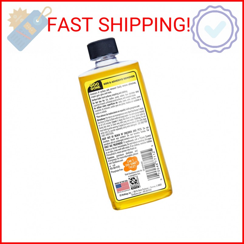 Goo Gone Adhesive Remover – 8 Ounce – Surface Safe Adhesive Remover Safely Remov