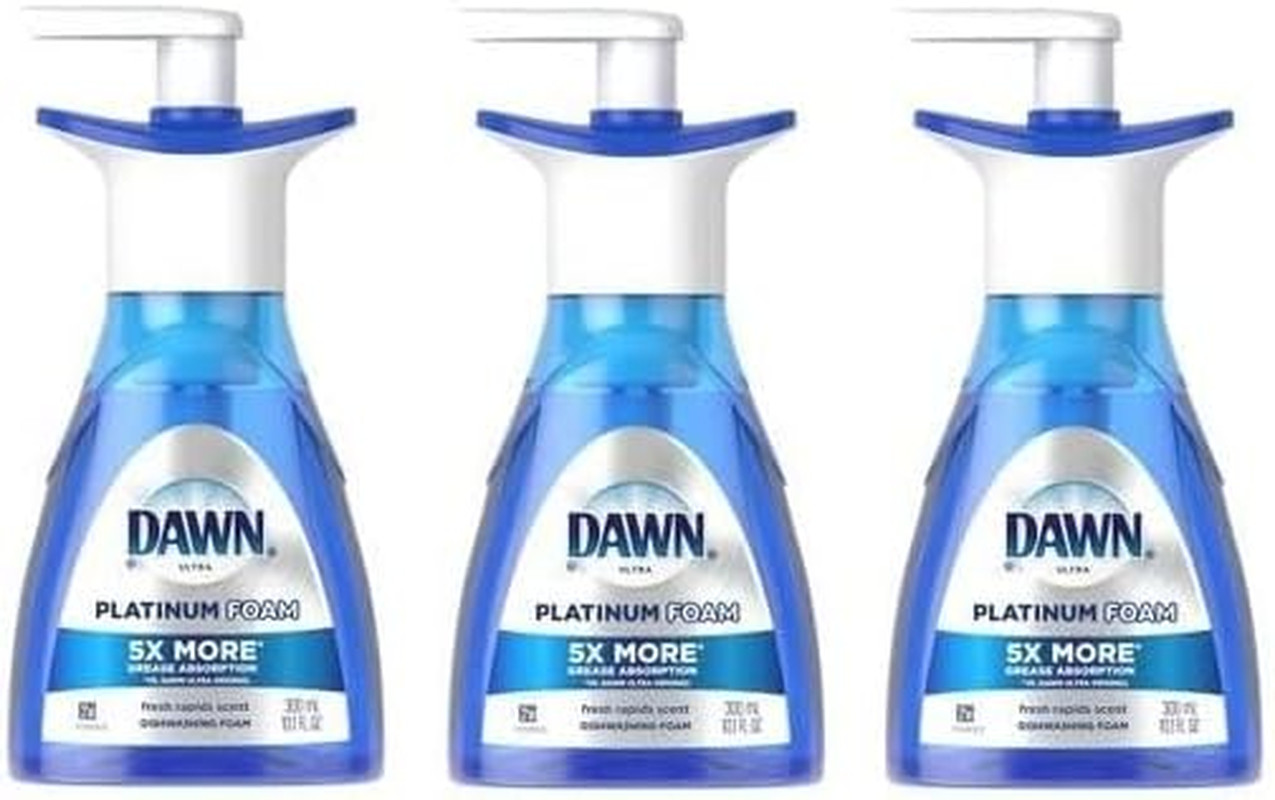 3 Pk. Platinum Foam Dishwashing Fresh Rapids Scent 10.1 Fl Oz 190 Pumps (30.3 F