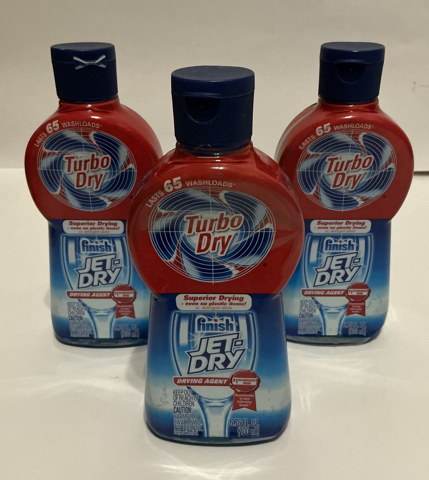 3xNOS Jet-Dry Turbo Dry Dishwasher Dishes Drying Agent 6.76oz NEW Sealed Retired