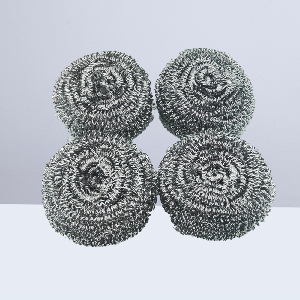 4PCS Stainless Steel Sponges Scrubbers Washing Utensil Cleaner for Pot Bowl Pan