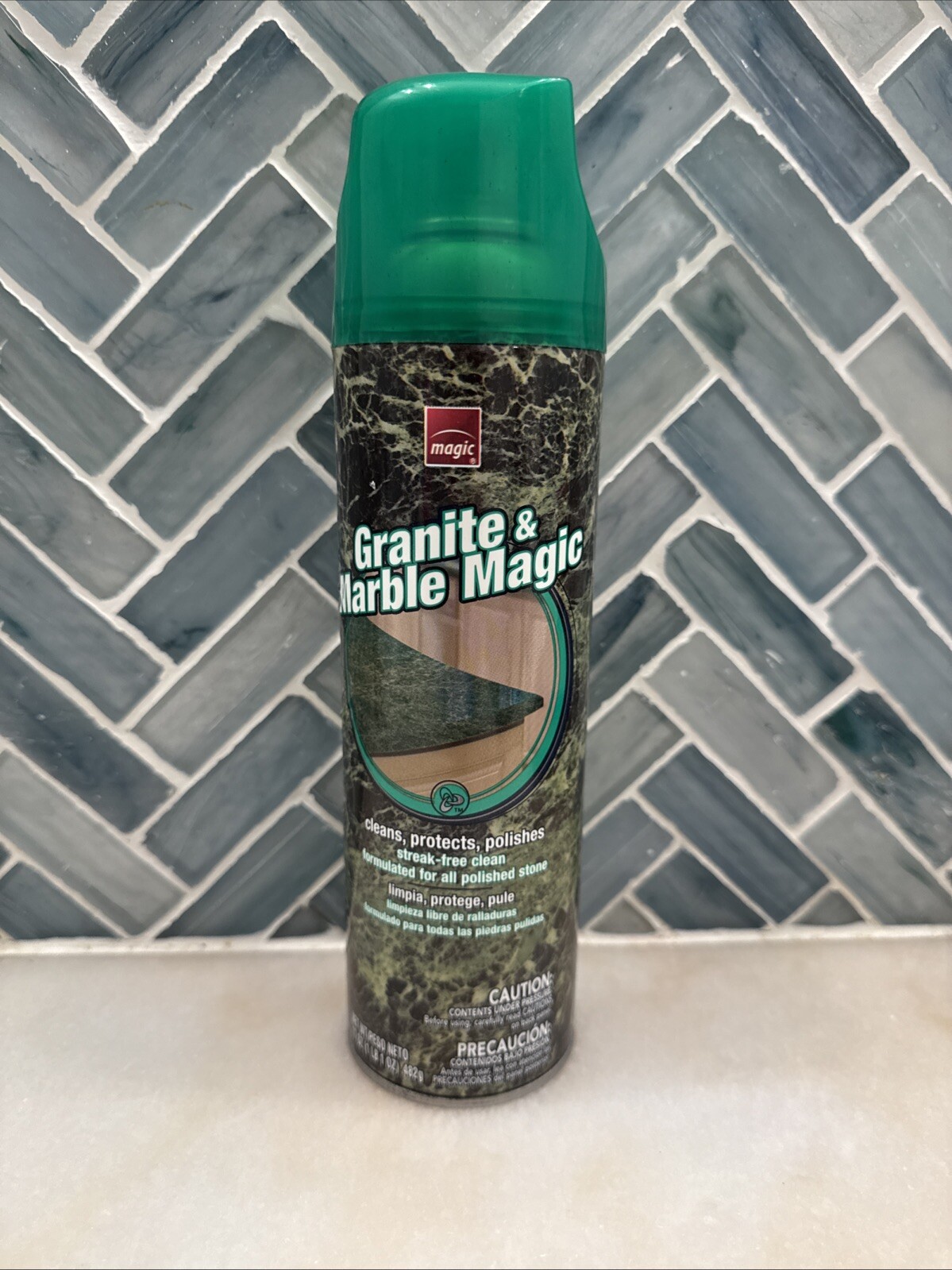 Granite & Marble Magic Aerosol Spray Can 17 Oz Clean Protect Polish Streak Free