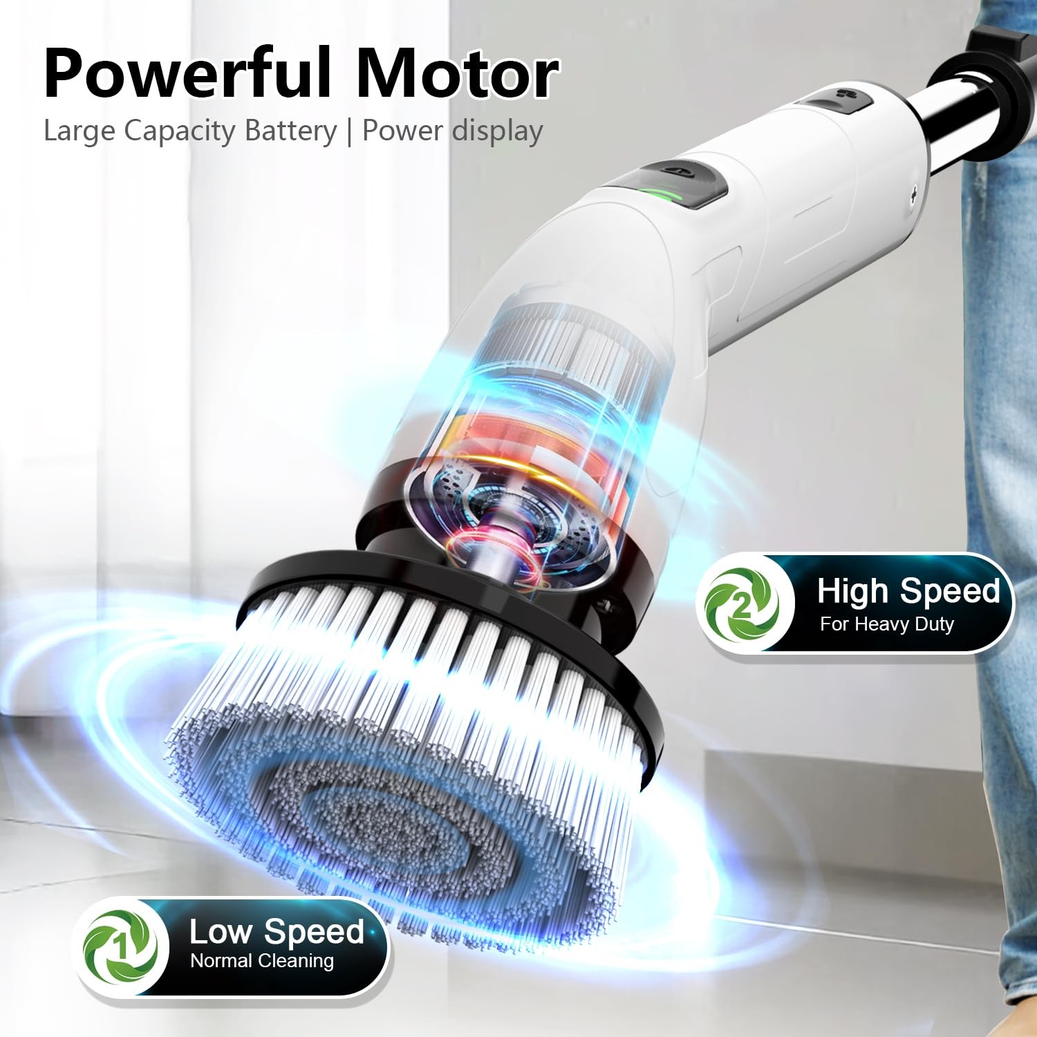 Electric Spin Scrubber, Full-Body IPX7 Waterproof Bathroom Scrubber,4 Replace…