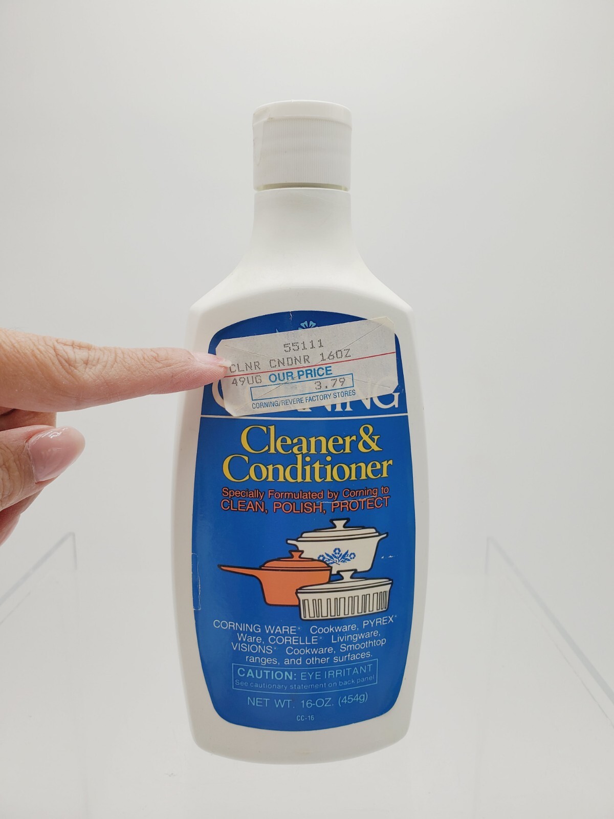 Lot Of 2 Vintage CORNING Cleaner & Conditioner Polish 16oz 75% & Half Full
