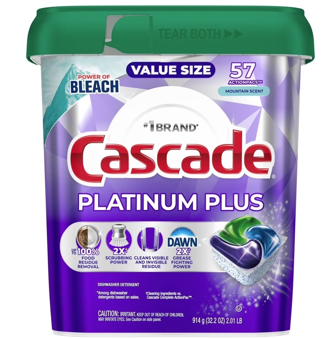 [SALE] 2 Pack Cascade Platinum Plus Dishwasher Detergent Pods Mountain 57 Count
