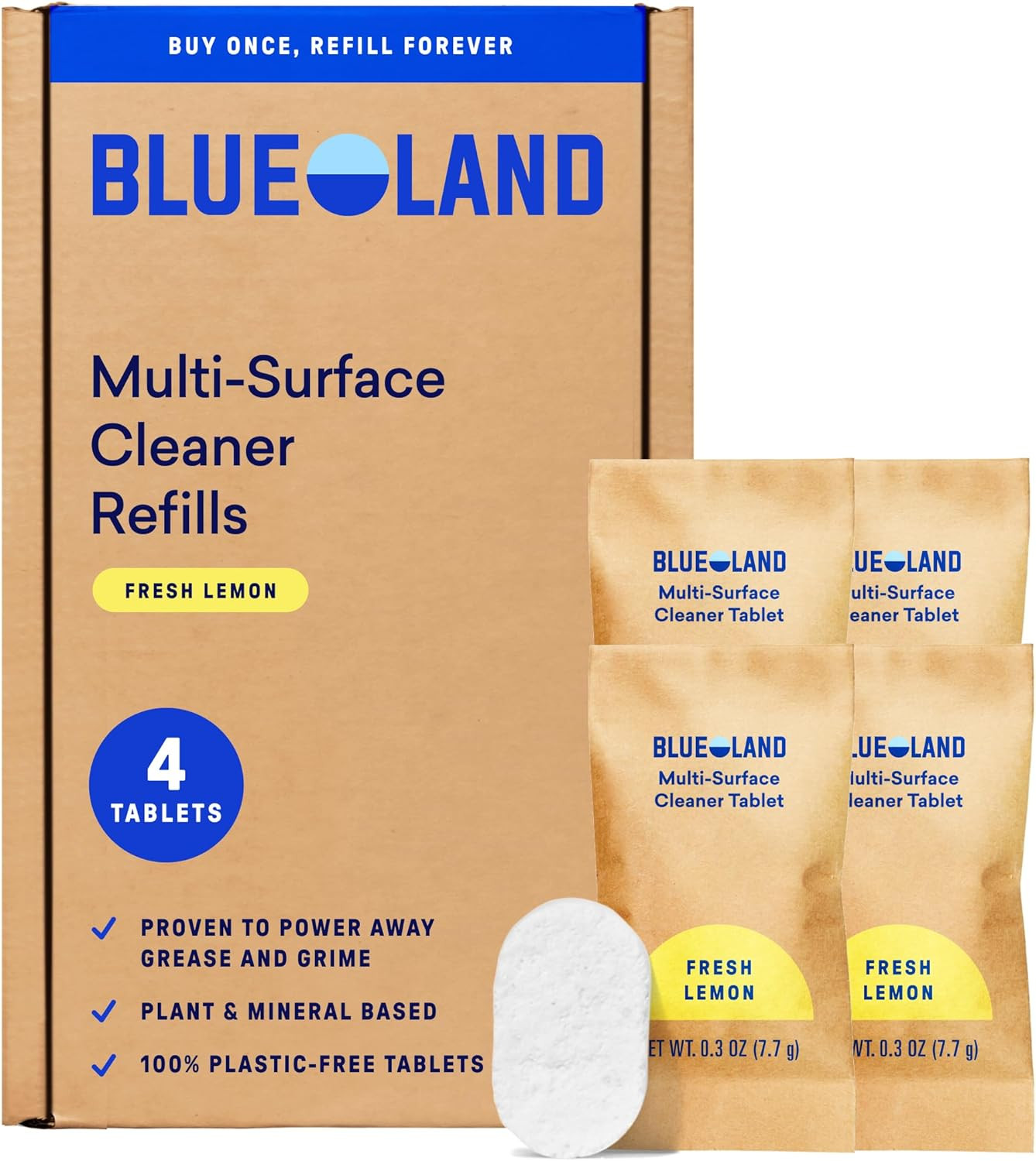 Multi-Surface Cleaner, 4-Pack Refill, Fresh Lemon Scent, All-Purpose