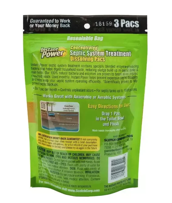 Septic System Treatment Dissolving, Controls odors, Up to 1500 Gal (Pack of 3)