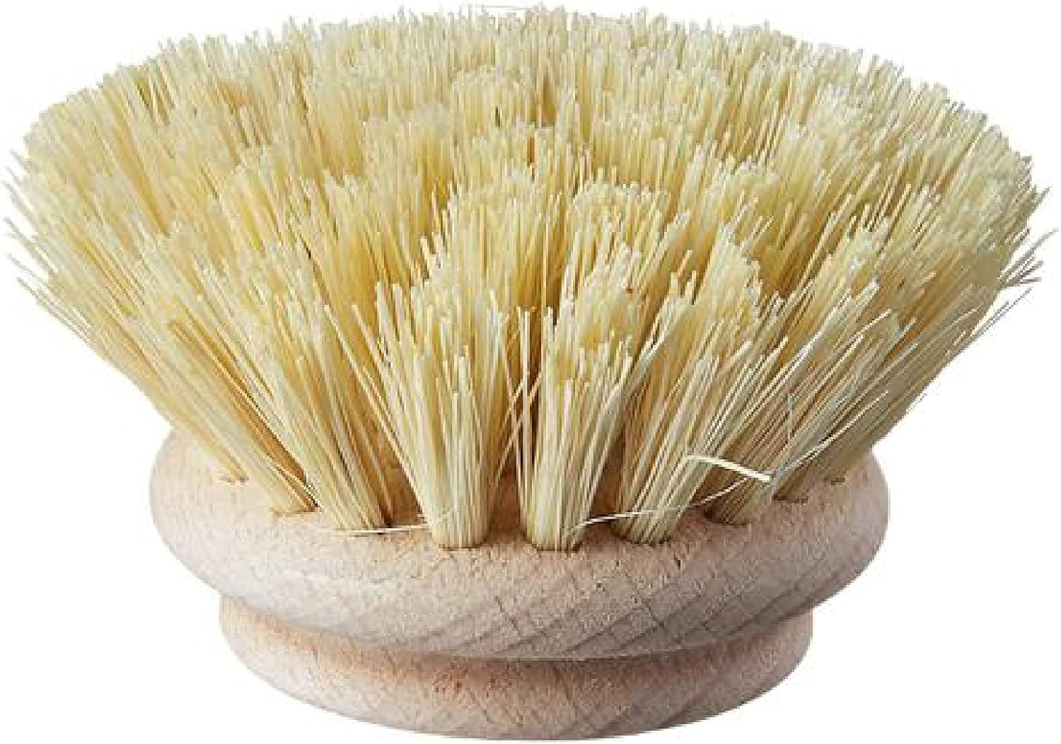 Kuchenprofi 2 Pack Replacement Dish Brush Refill Natural Bristle Beech Wood Head