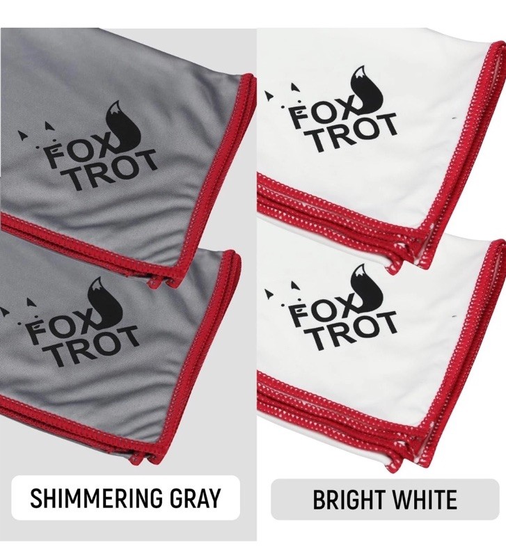 Fox Trot Large Microfiber Polishing Cloths (4 Pack White | Gray) | Streak Free