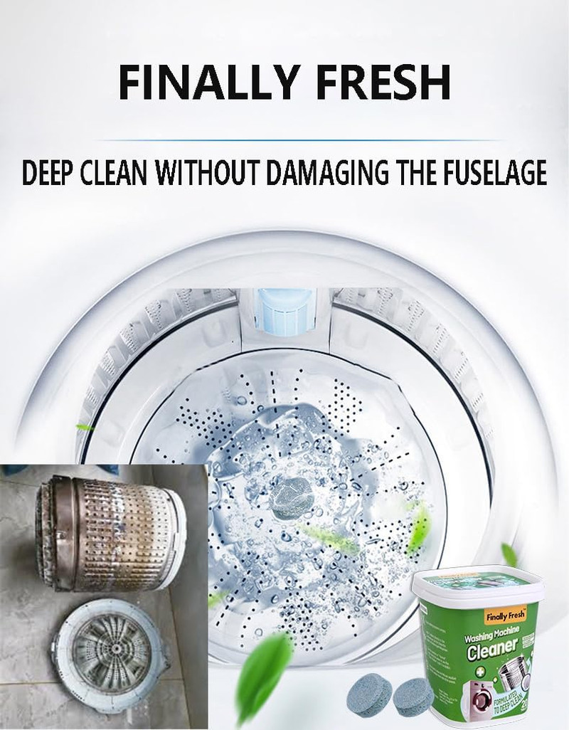 Finally Fresh Washing Machine Cleaner for Front Loaders & Top Loaders, 20 Packs