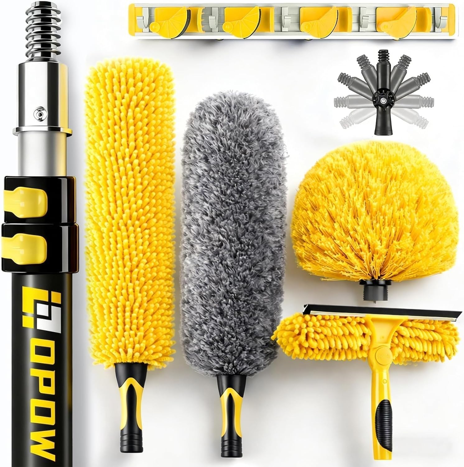 20 Foot High Ceiling Duster Kit 4-Head 5-12ft Aluminum Telescopic Pole