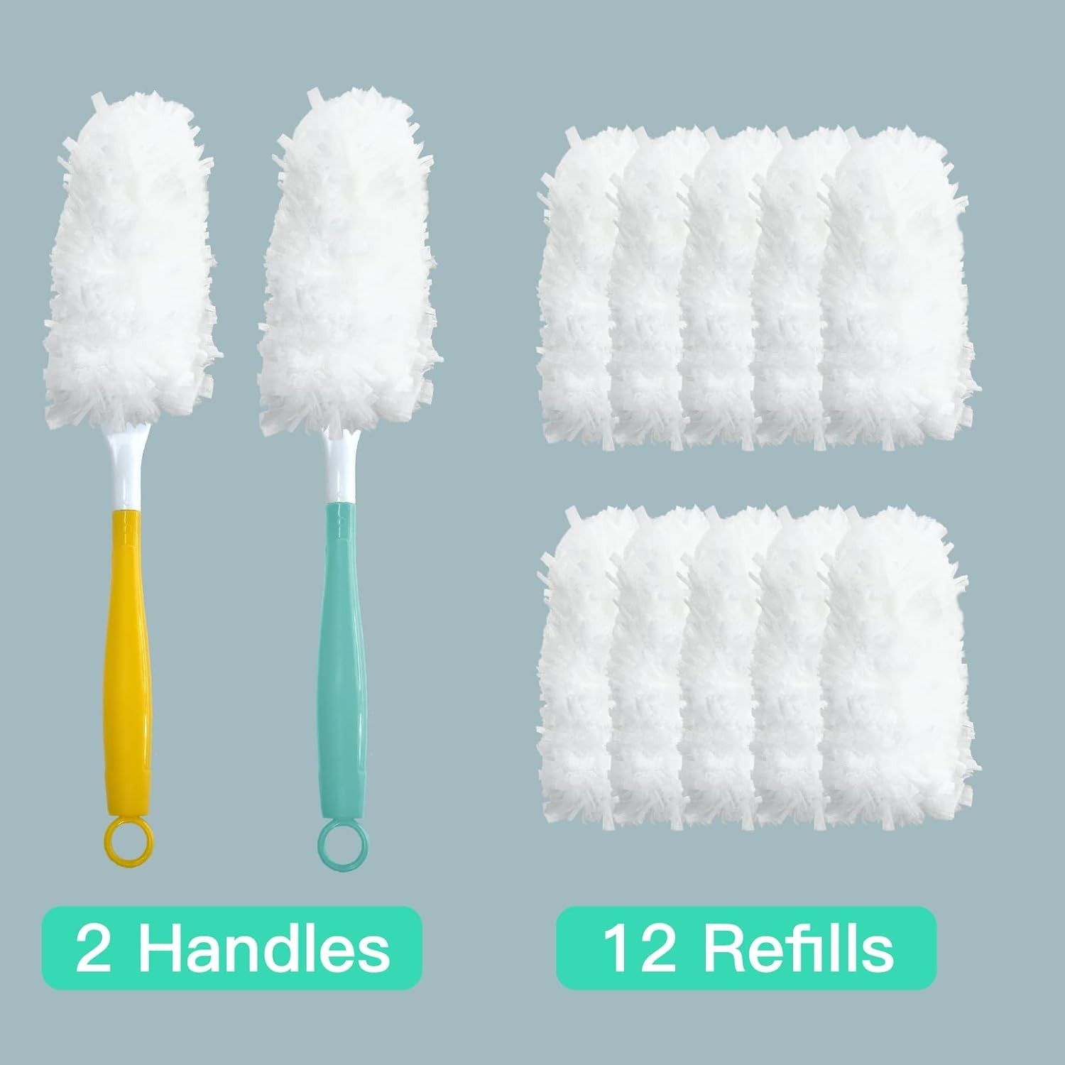 Duster Refills Cleaning Tool for Effortless Dust Removal,4 Handles+24 Refills